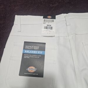 Dickies White Relaxed Fit Utility Pants Double Knee Painters 30x34